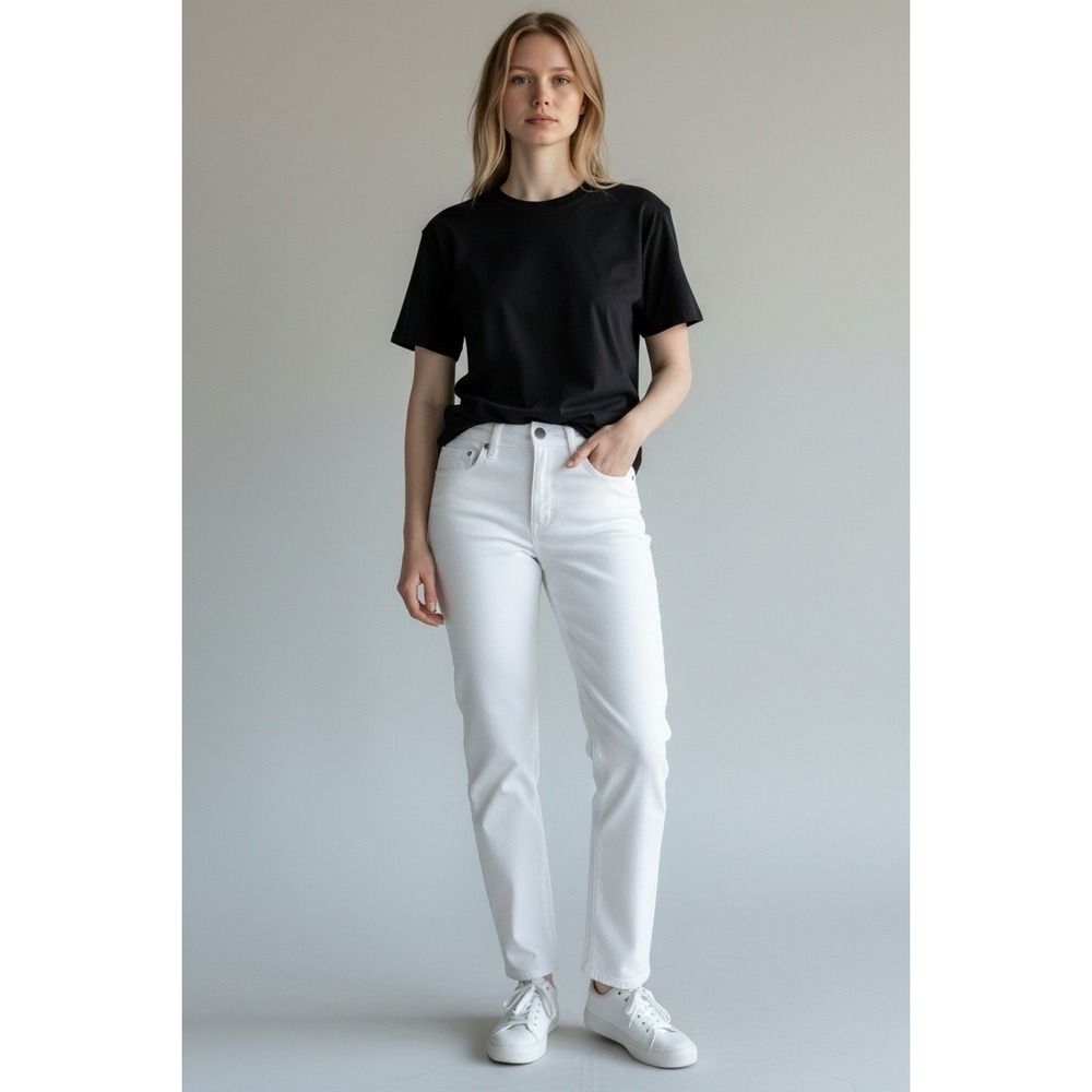 JAG Cassie Crop Jeans Womens 12 White Mid Rise Straight Leg NWT $82